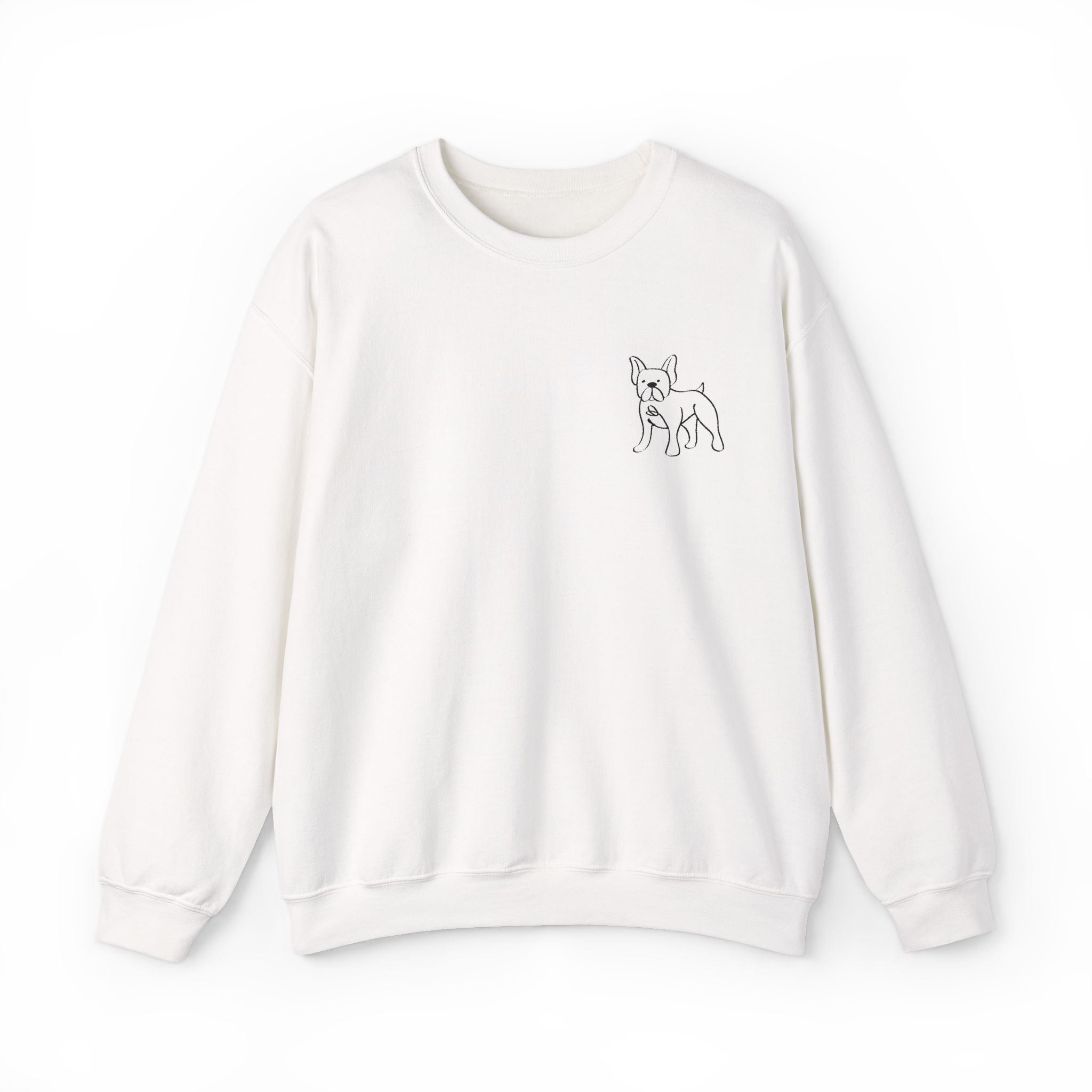 Embroidered Line Art French Bulldog Sweatshirt