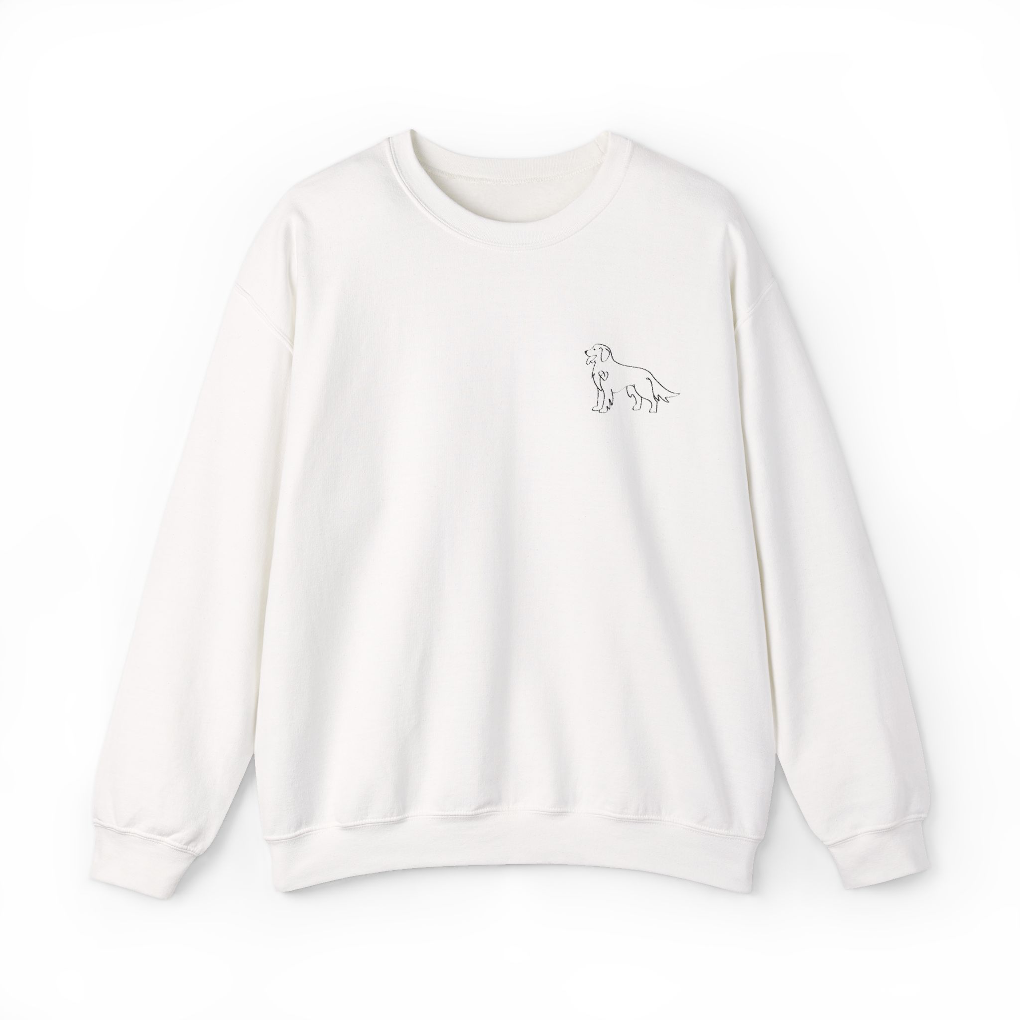 Embroidered Line Art Golden Retriever Sweatshirt