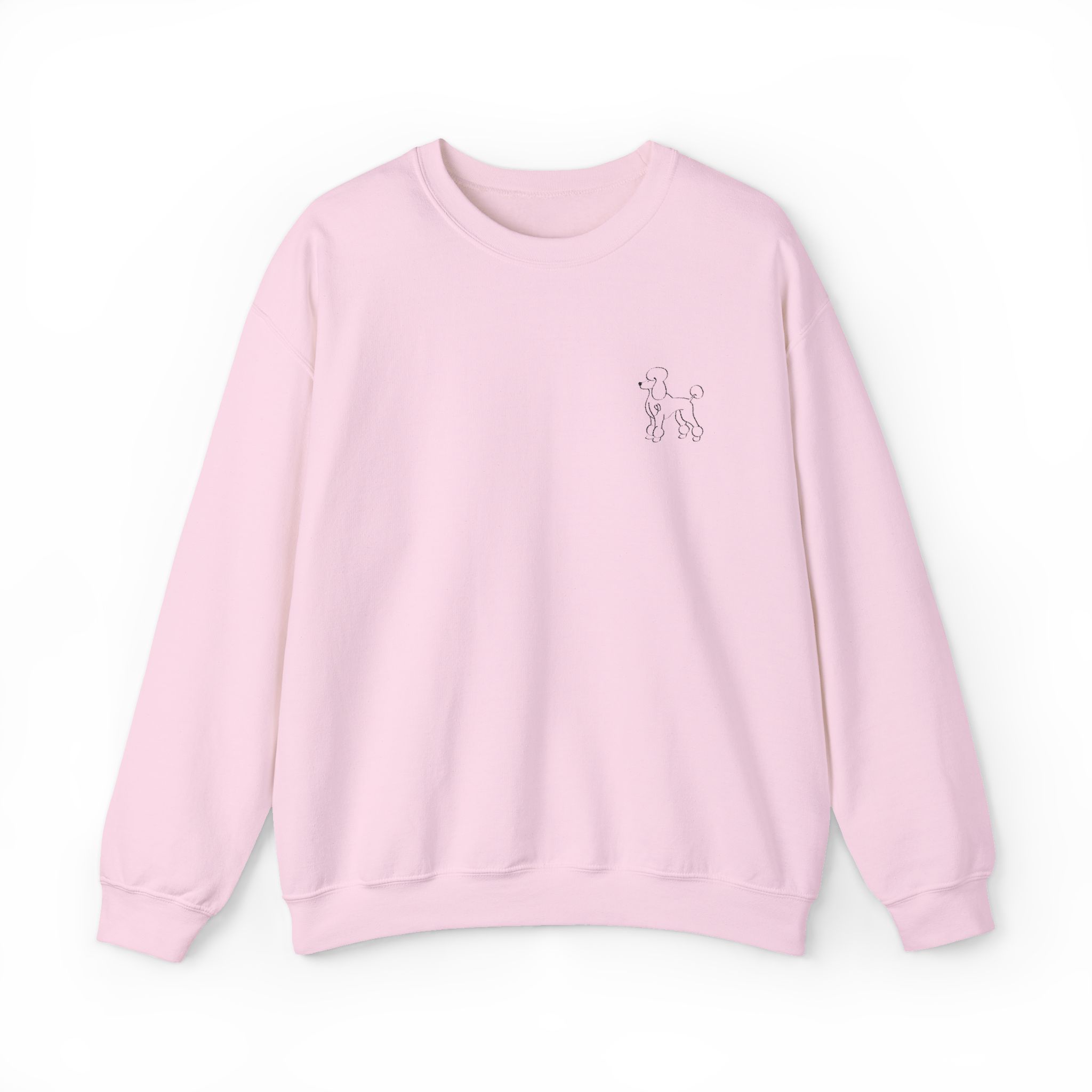 Embroidered Line Art Poodle Sweatshirt