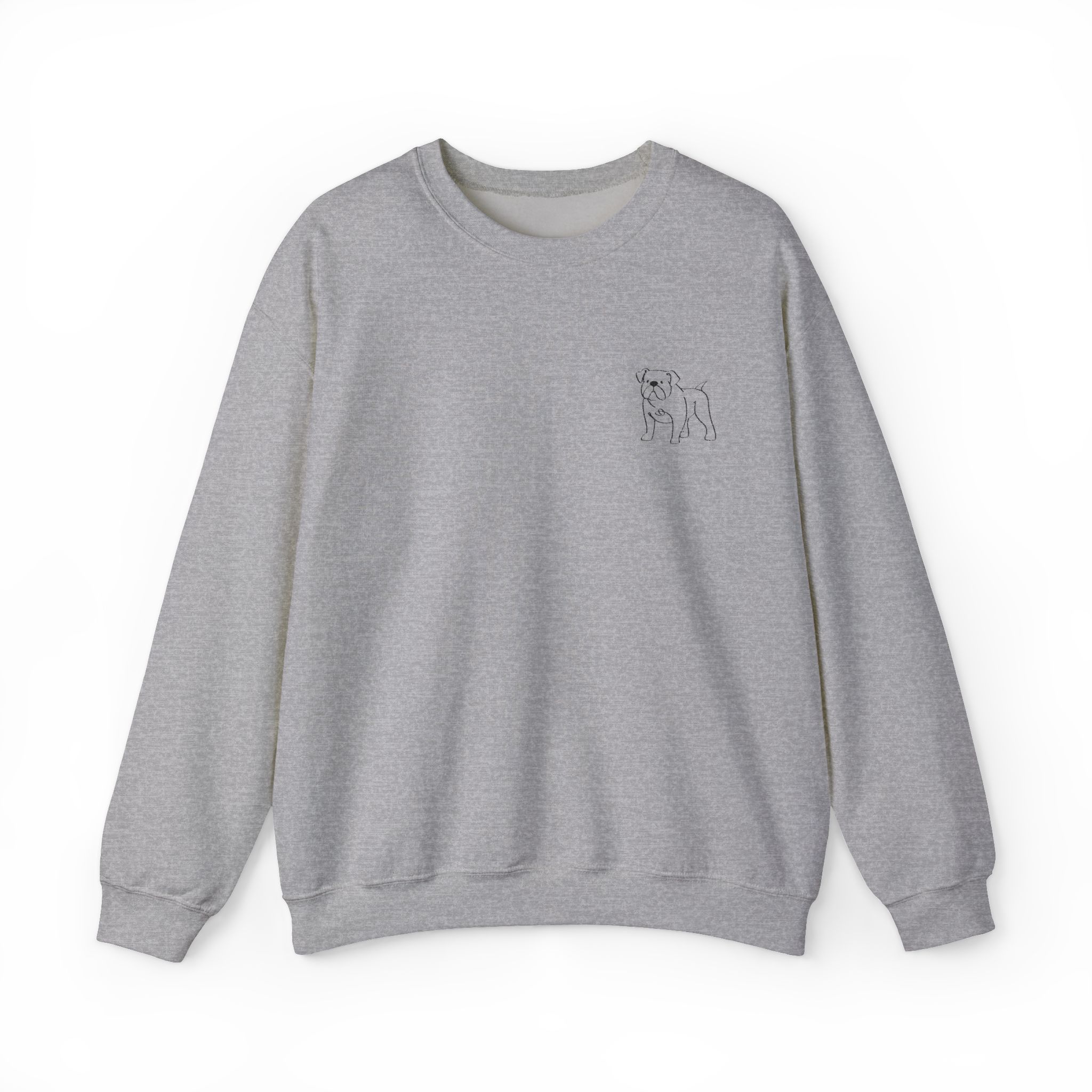 Embroidered Line Art English Bulldog Sweatshirt